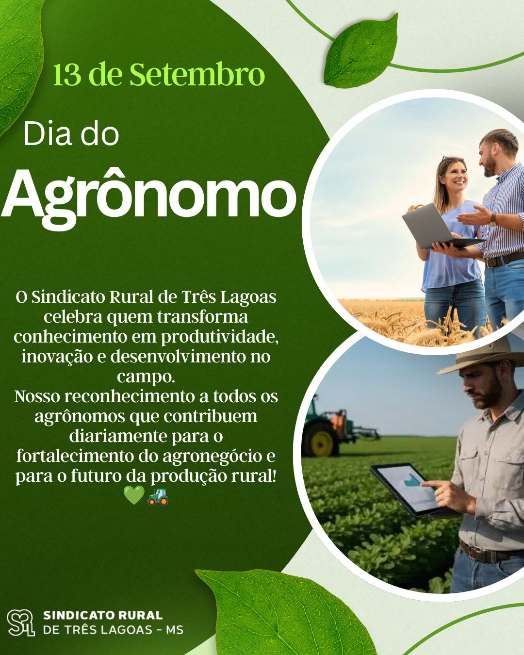 13 de Setembro - Dia do Agrônomo - Sindicato Rural de Três Lagoas